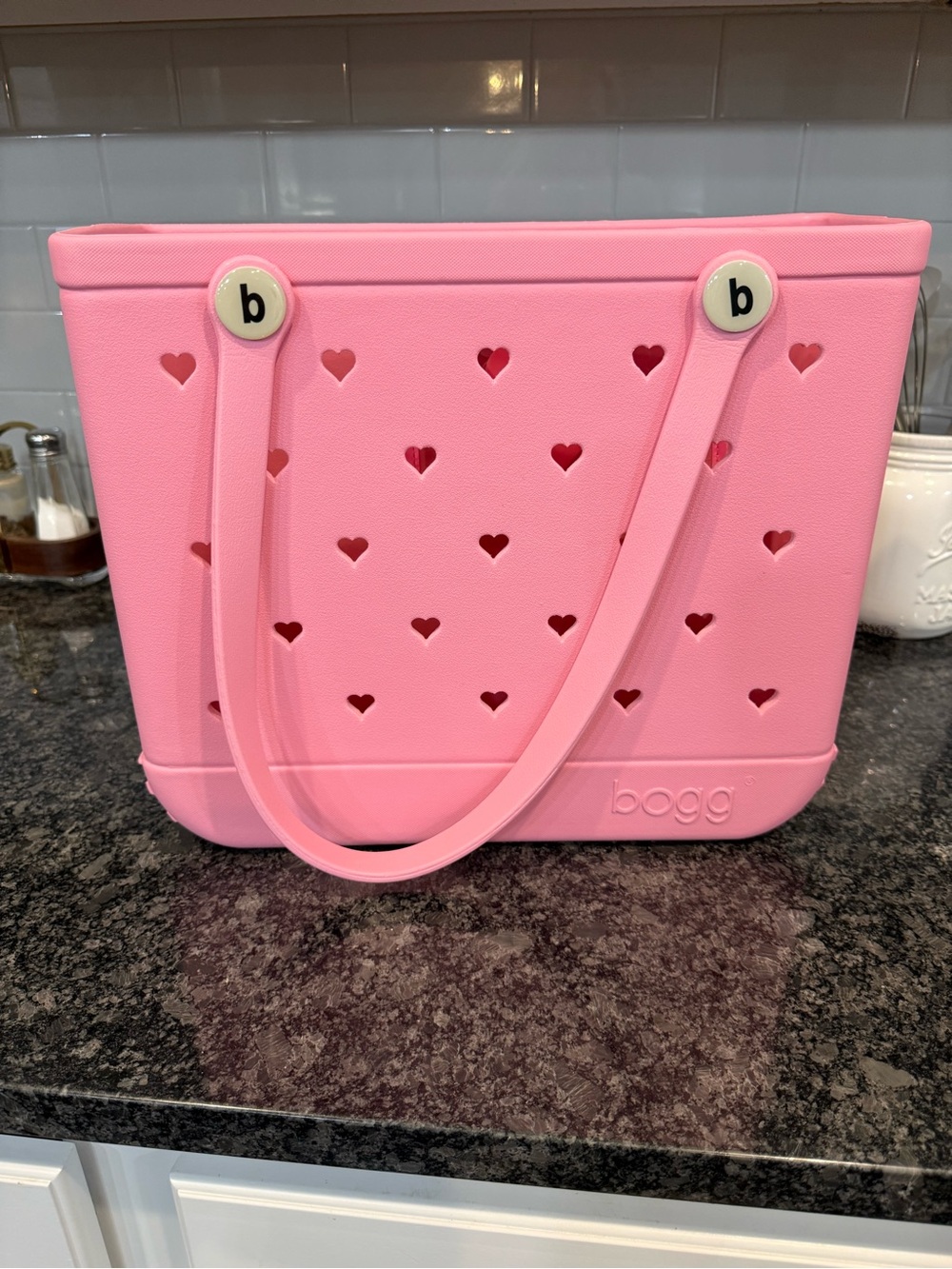 BOGG BAG Pink Heart Cutout Tote